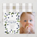 Search for greenery 1st birthday invitations Watercolor