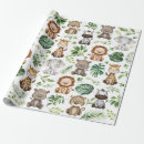 Search for jungle safari wrapping paper Boy baby shower