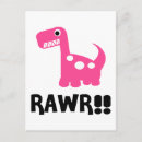 Search for dinosaur vertical postcards Pink