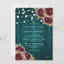 Search for burgundy and teal invitations Rustic