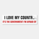 Search for afraid bumper stickers Government