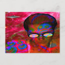 Search for alien abduction postcards Psychedelic