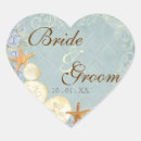 Search for sea shells wedding stickers Coastal