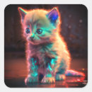 Search for kitten square stickers Animal