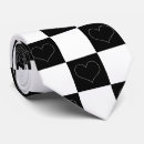 Search for love pattern ties Black and white