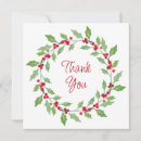 Search for holly berries thank you cards Red