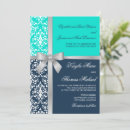 Search for aqua and silver wedding invitations Turquoise