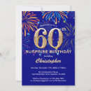 Search for blue and gold 60th birthday invitations Adult birthday party