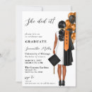 Search for black and orange graduation invitations University