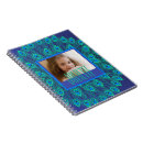 Search for peacock feathers notebooks Aqua