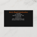 Search for road construction business cards Work