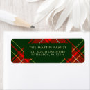 Search for green plaid return address labels Simple