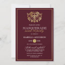 Search for burgundy masquerade party invitations For her