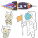 Search for cats in space stickers Rocket