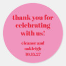 Search for thank you pink wedding stickers Unique