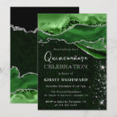 Search for emerald green quinceanera invitations Silver glitter