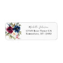 Search for navy blue and white return address labels Floral