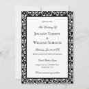 Search for black white damask wedding invitations Calligraphy