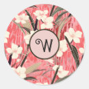 Search for pink floral monogram stickers Chinoiserie