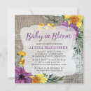 Search for flower design square invitations Baby in bloom