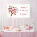 Search for ice cream birthday banners Watercolor