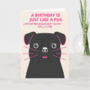 Search for wrinkles birthday cards Pug