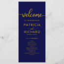 Search for navy and gold wedding programmes Script