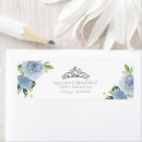 Search for tiara return address labels Quinceanera