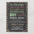 Search for green gender reveal invitations Boy or girl