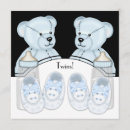 Search for teddy bear twin shower invitations Boy