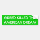 Search for greed bumper stickers Economy