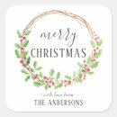 Search for watercolor holly stickers Merry christmas