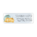 Search for autumn harvest return address labels Pumpkin