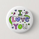 Search for affection round badges I love you
