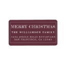 Search for burgundy return address labels Merry christmas