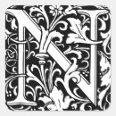 Search for monogram letter n stickers Black and white
