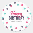 Search for pink and teal birthday stickers Colourful