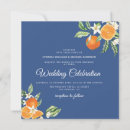 Search for elegant blue and orange wedding invitations Botanical