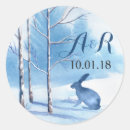 Search for trees in winter stickers Blue and white