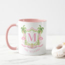 Search for flamingo monogram mugs Palm tree