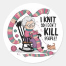 Search for knitting humor stickers Funny