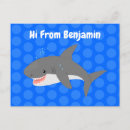 Search for shark cartoon postcards Great white shark