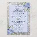 Search for blue and silver bridal shower invitations Elegant