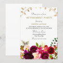 Search for burgundy gold retirement party invitations Floral