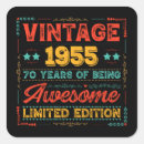 Search for vintage 70th birthday stickers 1955