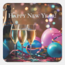 Search for happy new year with balloons stickers Champagne