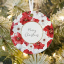 Search for flower christmas tree decorations Red
