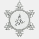 Search for she said yes christmas tree decorations Calligraphy