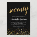Search for black gold 70th birthday invitations Seventieth