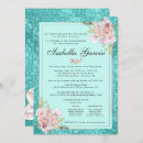 Search for teal blue birthday invitations Floral